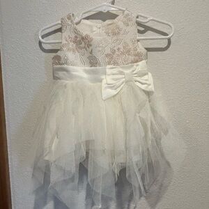 Adorable Cream and Gold Floral Easter Dress